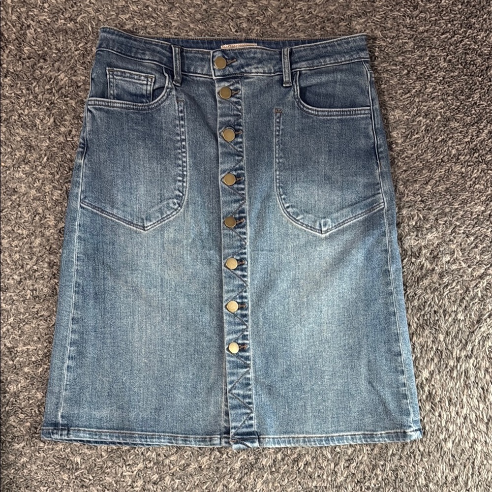 Kut from the Kloth Blue Denim Pencil Skirt